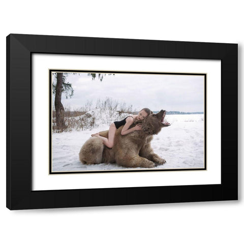 Untitled No 1448 Black Modern Wood Framed Art Print with Double Matting by Barantseva, Olga