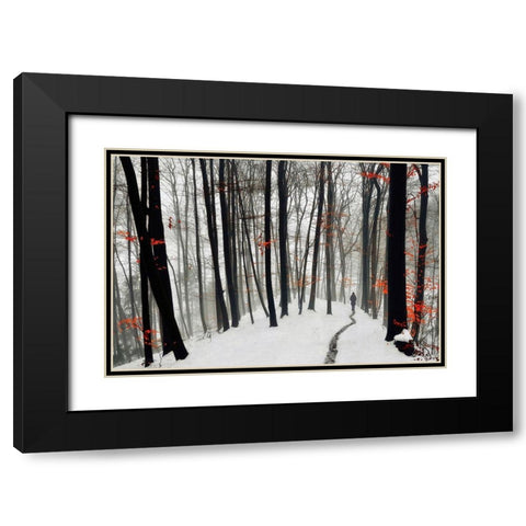 Through autumn and winter Black Modern Wood Framed Art Print with Double Matting by Krivec, Samanta