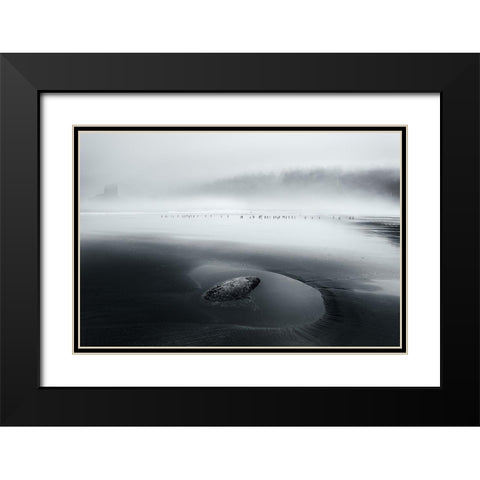 One Morning Black Modern Wood Framed Art Print with Double Matting by Bs., Dani