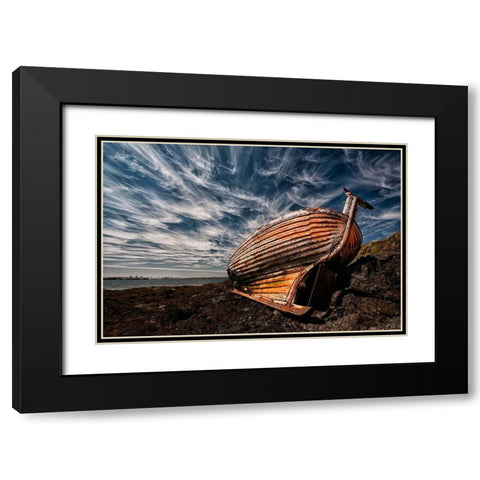 Stern Black Modern Wood Framed Art Print with Double Matting by H. Ingibergsson, Porsteinn