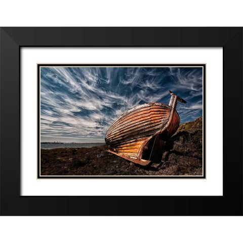 Stern Black Modern Wood Framed Art Print with Double Matting by H. Ingibergsson, Porsteinn