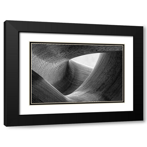 lines Black Modern Wood Framed Art Print with Double Matting by Pfeiffer, Peter