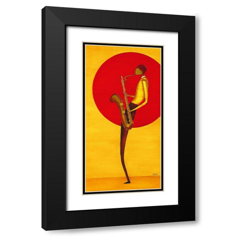 Jazz Man II Black Modern Wood Framed Art Print with Double Matting by Ona
