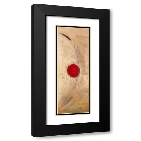Triptyque rouge III Black Modern Wood Framed Art Print with Double Matting by Becam, Carole
