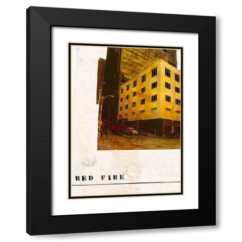 Red Fire Black Modern Wood Framed Art Print with Double Matting by Olukman, Ayline