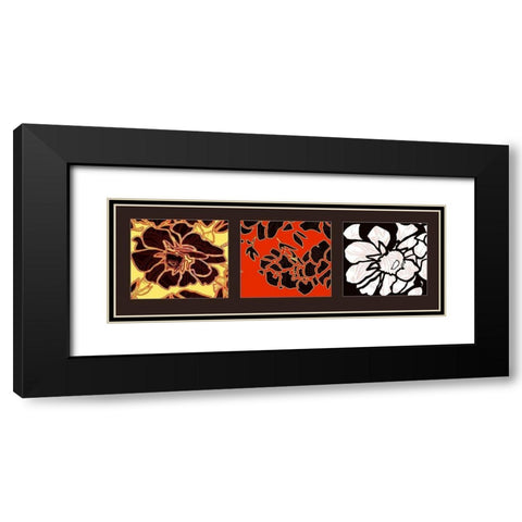 Flowers III Black Modern Wood Framed Art Print with Double Matting by Talva Design