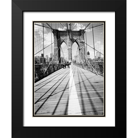 Brooklyn Bridge Tower and Cables #1 Black Modern Wood Framed Art Print with Double Matting by Butcher, Dave