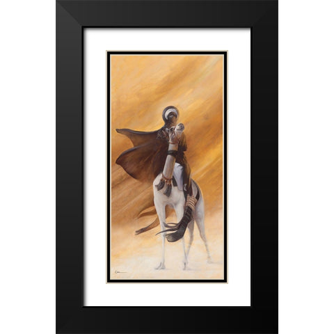 Sirocco Black Modern Wood Framed Art Print with Double Matting by Cazal, Cedric