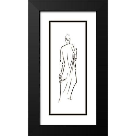 Euphrosyne Black Modern Wood Framed Art Print with Double Matting by Marteau, Frederique