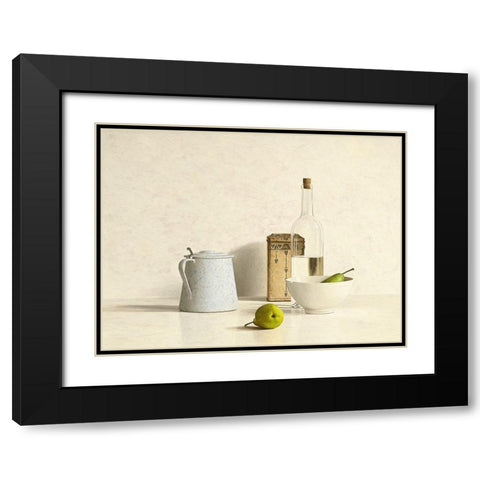 Two Pears-Bottle-Can and Jug Black Modern Wood Framed Art Print with Double Matting by de Bont, Willem