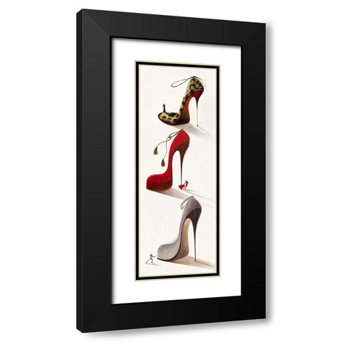 Highheels III Black Modern Wood Framed Art Print with Double Matting by Panasenko, Inna