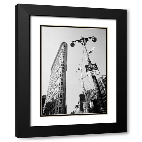 New York Flatiron II Black Modern Wood Framed Art Print with Double Matting by Butcher, Dave