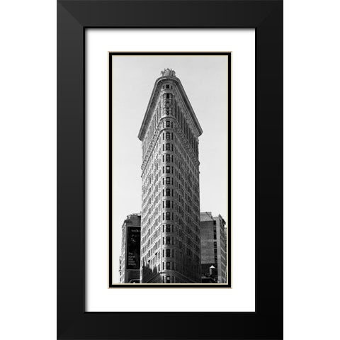New York Flatiron III Black Modern Wood Framed Art Print with Double Matting by Butcher, Dave