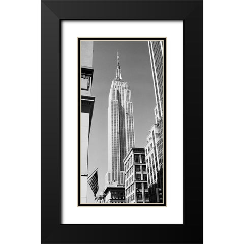 Empire State Building Black Modern Wood Framed Art Print with Double Matting by Butcher, Dave