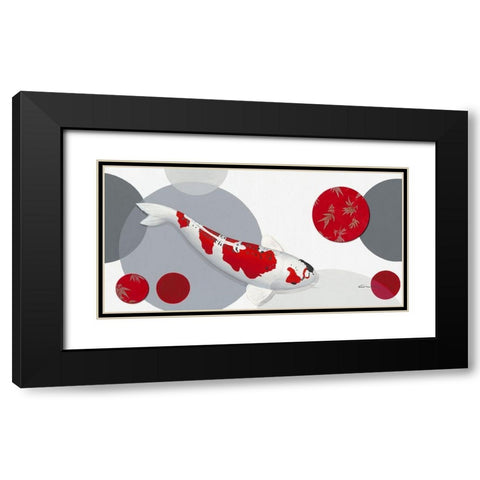 Red Bamboo Doitsu Kujaku Black Modern Wood Framed Art Print with Double Matting by Gruhn, Nicole