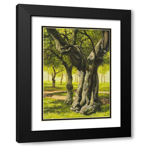 Klosterbaum Black Modern Wood Framed Art Print with Double Matting by Richter, Cornelia