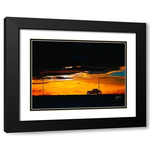 Sunset Run Black Modern Wood Framed Art Print with Double Matting by Tempier, Guy