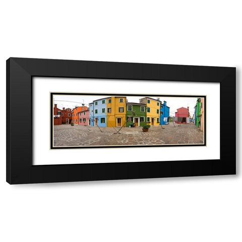 Venedig Burano II Black Modern Wood Framed Art Print with Double Matting by Fischer, Rolf