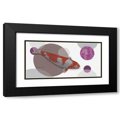 Koi Force Black Modern Wood Framed Art Print with Double Matting by Gruhn, Nicole