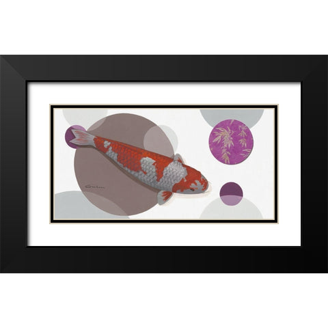 Koi Force Black Modern Wood Framed Art Print with Double Matting by Gruhn, Nicole
