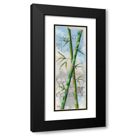 2 Bambous Black Modern Wood Framed Art Print with Double Matting by Marso