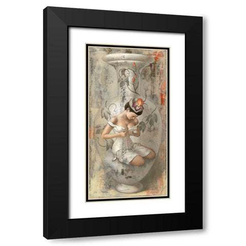 Timidity Black Modern Wood Framed Art Print with Double Matting by Juta and Mareks