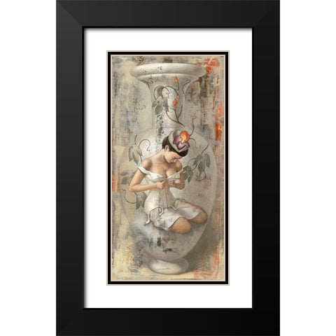 Timidity Black Modern Wood Framed Art Print with Double Matting by Juta and Mareks