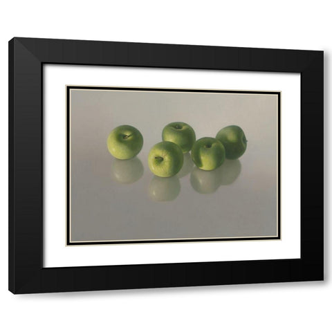 Vijf appels Black Modern Wood Framed Art Print with Double Matting by Delaer