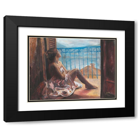 Vista lago II Black Modern Wood Framed Art Print with Double Matting by van den Bogerd, Escha