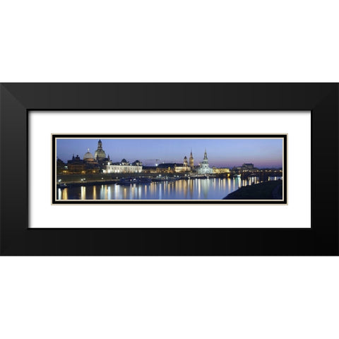 Elbpanorma Dresden Black Modern Wood Framed Art Print with Double Matting by Fischer, Rolf