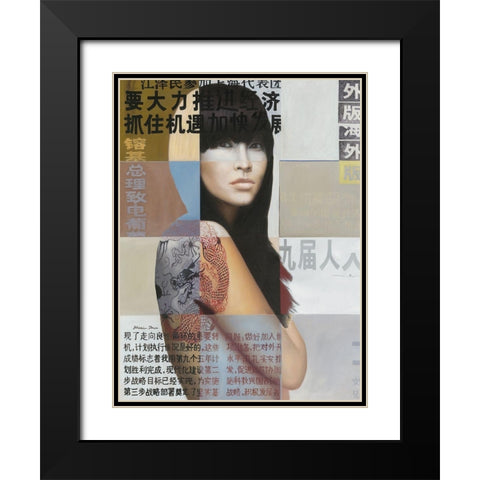 Li Chi Wa III Black Modern Wood Framed Art Print with Double Matting by Shirin Donia