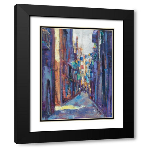 Stadt Black Modern Wood Framed Art Print with Double Matting by Camargo, Jesus P.