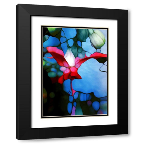 Blutenzauber Black Modern Wood Framed Art Print with Double Matting by Schmidt, Renate M.