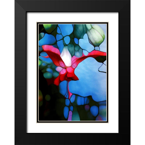 Blutenzauber Black Modern Wood Framed Art Print with Double Matting by Schmidt, Renate M.