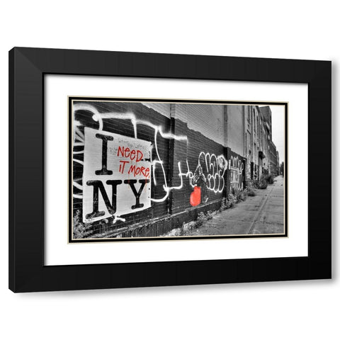 I Need it More NY Black Modern Wood Framed Art Print with Double Matting by Terrible, Aurelien