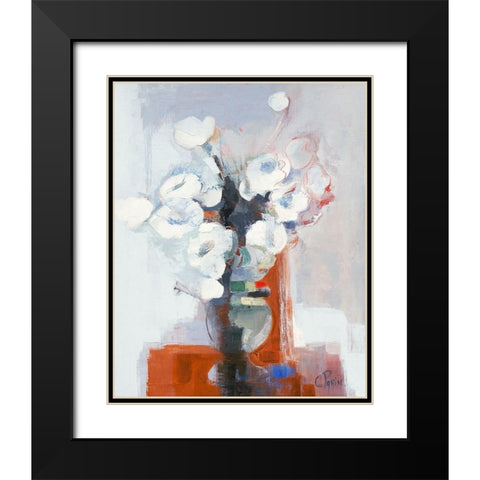 Anemones I Black Modern Wood Framed Art Print with Double Matting by Parise, Chantal