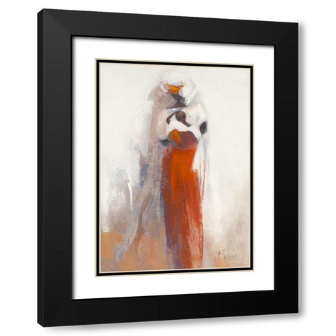 Silhouettes Africaines V Black Modern Wood Framed Art Print with Double Matting by Parise, Chantal