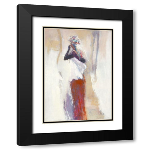 Silhouettes Africaines VI Black Modern Wood Framed Art Print with Double Matting by Parise, Chantal