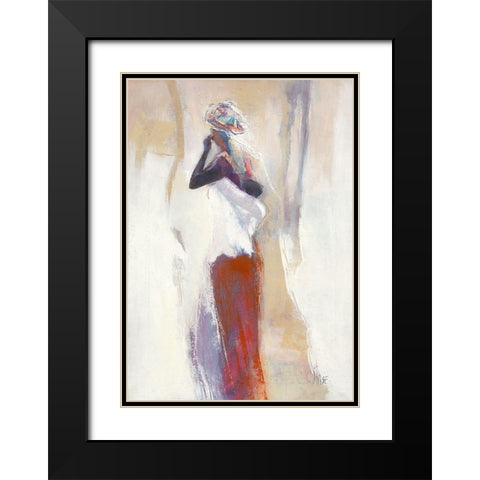 Silhouettes Africaines VI Black Modern Wood Framed Art Print with Double Matting by Parise, Chantal