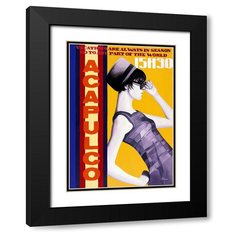 Femme Acapulco Black Modern Wood Framed Art Print with Double Matting by Bernard, Anne