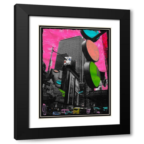 Times Square Black Modern Wood Framed Art Print with Double Matting by Simonutti, Riccardo