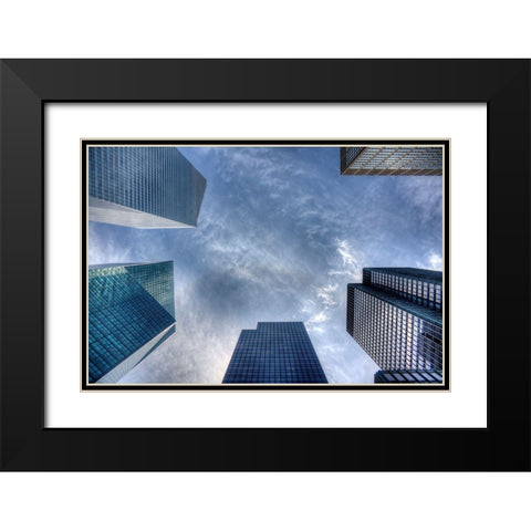 Geometric Game Black Modern Wood Framed Art Print with Double Matting by Terrible, Aurelien