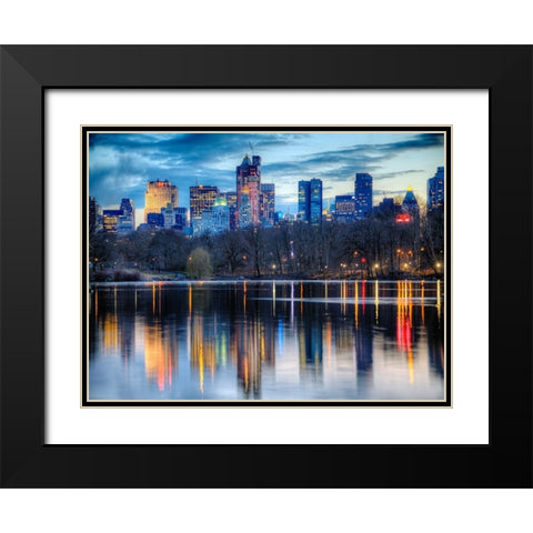 Reflexions Black Modern Wood Framed Art Print with Double Matting by Terrible, Aurelien