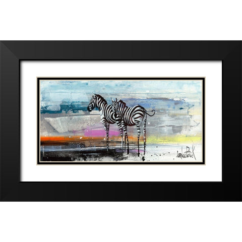 Zebra Black Modern Wood Framed Art Print with Double Matting by Cornee, Patrick