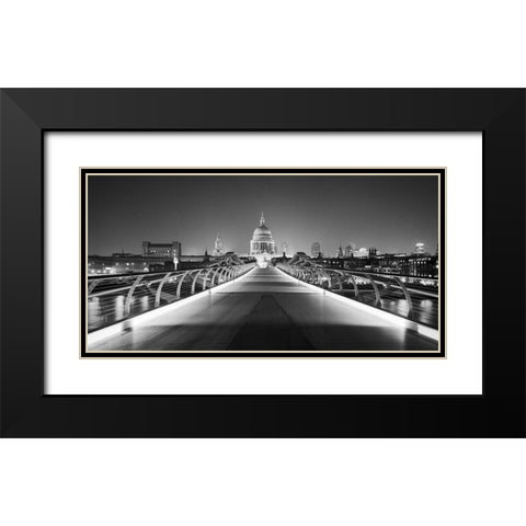 St Paul s Cathedral from London Millenni Black Modern Wood Framed Art Print with Double Matting by Butcher, Dave