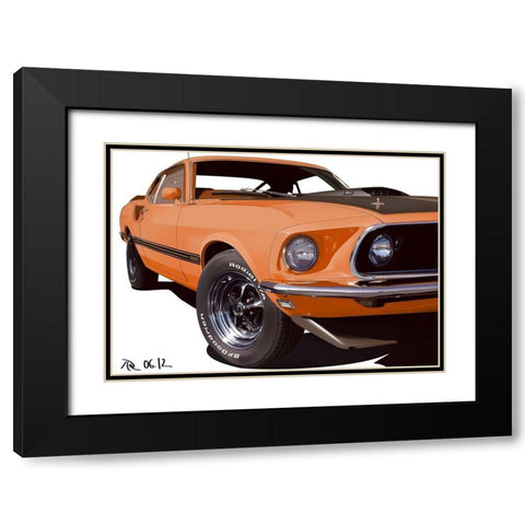 MACH I Orange Black Modern Wood Framed Art Print with Double Matting by Strapelias - PR, Pierre