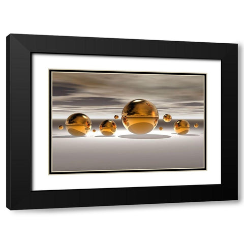 Golden Bowl II Black Modern Wood Framed Art Print with Double Matting by Hillert, Peter
