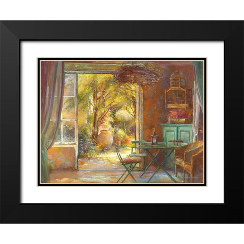 Le jardin de Bernadette Black Modern Wood Framed Art Print with Double Matting by Messely, Johan
