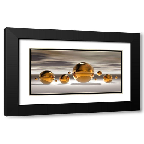 Golden Bowl II Black Modern Wood Framed Art Print with Double Matting by Hillert, Peter