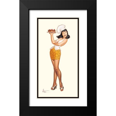 Betty Chocolat Black Modern Wood Framed Art Print with Double Matting by Hitte, Patrick